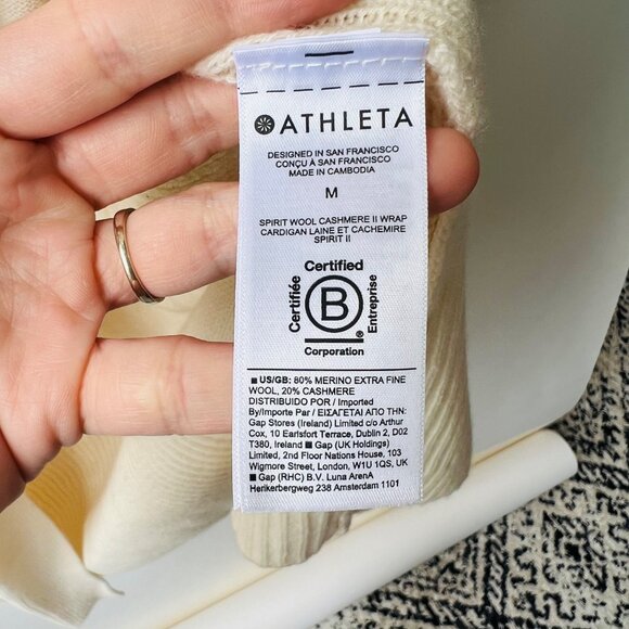 Athleta Spirit Wool Cashmere Wrap Cardigan , Size M P10 - Picture 8 of 9